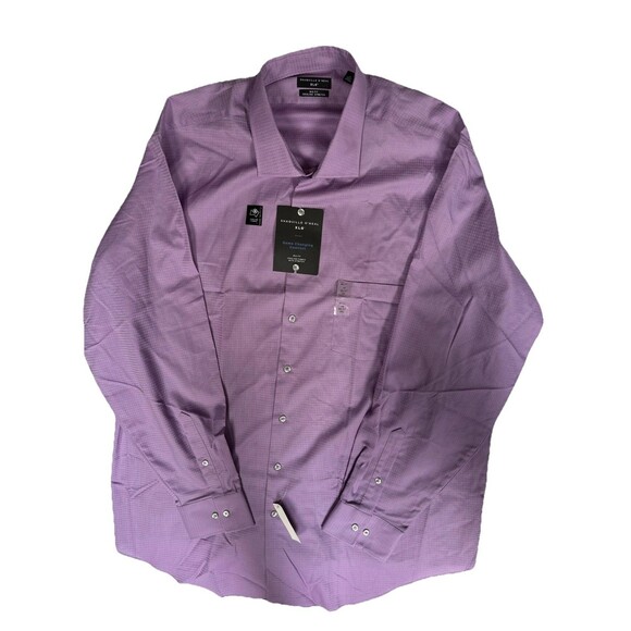 NEW Shaquille O’Neil XLG Lilac Button Up Long Sleeve Shirt Men’s - Picture 1 of 3